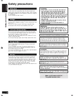 Предварительный просмотр 2 страницы Panasonic SAXR58 - DIGITAL A/V RECEIVER Operating Instructions Manual