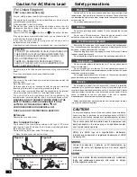 Предварительный просмотр 2 страницы Panasonic SAXR70 - RECEIVER Operating Instructions Manual