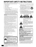 Предварительный просмотр 2 страницы Panasonic SAXR707 - HOME THEATER AUDIO SYSTEM Operating Instructions Manual