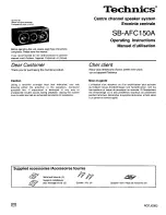 Preview for 1 page of Panasonic SB-AFC150A Operating Instructions