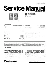 Предварительный просмотр 1 страницы Panasonic SB-AK750PL Service Manual