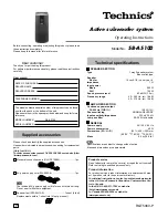 Preview for 1 page of Panasonic SB-AS100 Operating Instructions