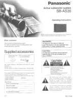 Preview for 1 page of Panasonic SB-AS35 Operating Instructions Manual