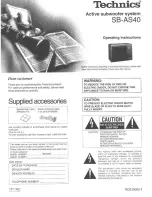 Preview for 1 page of Panasonic SB-AS40 Operating Manual