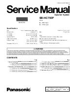 Предварительный просмотр 1 страницы Panasonic SB-HC750P Service Manual