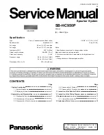 Предварительный просмотр 1 страницы Panasonic SB-HC950P Service Manual