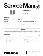 Предварительный просмотр 1 страницы Panasonic SB-HF650 Service Manual