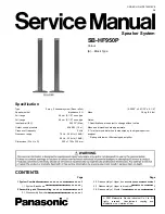 Предварительный просмотр 1 страницы Panasonic SB-HF950P Service Manual