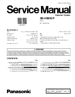 Preview for 1 page of Panasonic SB-HS650 Service Manual