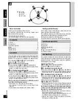 Предварительный просмотр 2 страницы Panasonic SB-HSX70 Operating Instructions Manual