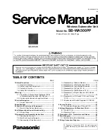 Panasonic SB-WA500PP Service Manual preview