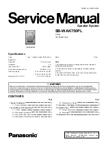 Preview for 1 page of Panasonic SB-WAK750PL Service Manual