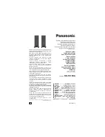 Panasonic SBHS100A - SPEAKER SYSTEM - MULTI LANGUAGE Operating Instructions Manual предпросмотр