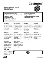 Panasonic SBW500 - SUBWOOFER SYS Operating Instructions Manual preview