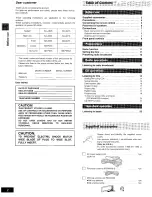 Preview for 2 page of Panasonic SC-AK95 Operating Instructions Manual