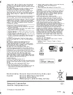 Preview for 71 page of Panasonic SC-BTT880 Basic Operating Instructions Manual