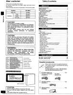 Предварительный просмотр 2 страницы Panasonic SC-DK30 Operating Operating Instructions Manual