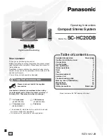 Preview for 1 page of Panasonic SC-HC20DB Operating Instructions Manual