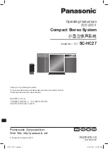 Preview for 1 page of Panasonic SC-HC27 Operating Instructions Manual