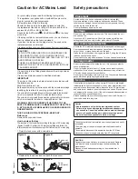 Предварительный просмотр 2 страницы Panasonic SC-HC7 Operating Instructions Manual