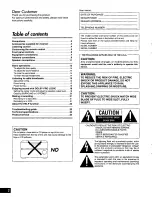 Preview for 2 page of Panasonic SC-HT260 Operating Operating Instructions Manual