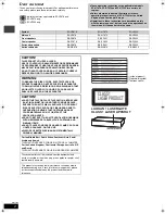 Предварительный просмотр 2 страницы Panasonic SC-HT520 Operating Instructions Manual