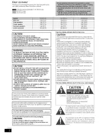 Предварительный просмотр 2 страницы Panasonic SC-HT730 - DVD Home Theater System Operating Instructions Manual