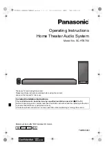 Panasonic SC-HTB700 Operating Instructions Manual предпросмотр