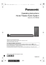 Panasonic SC-HTB900 Operating Instructions Manual предпросмотр