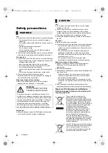 Preview for 2 page of Panasonic SC-HTB900 Operating Instructions Manual