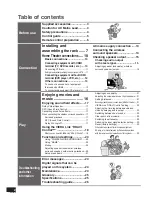 Предварительный просмотр 2 страницы Panasonic SC-HTX5 Operating Instructions Manual