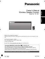 Предварительный просмотр 1 страницы Panasonic SC-NE1 User Manual