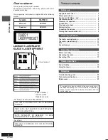 Предварительный просмотр 2 страницы Panasonic SC-PM10 Operating Instructions Manual