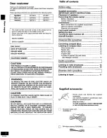 Предварительный просмотр 2 страницы Panasonic SC-PM12 Operating Instructions Manual