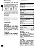 Preview for 2 page of Panasonic SC-PM17 Operating Instructions Manual