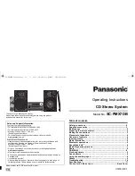 Panasonic SC-PMX7DB Operating Instructions Manual preview