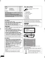 Предварительный просмотр 2 страницы Panasonic SC-PT22 Operating Instructions Manual