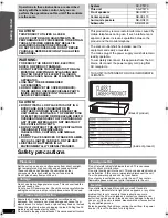 Preview for 2 page of Panasonic SC-PT470 Operating Instructions Manual