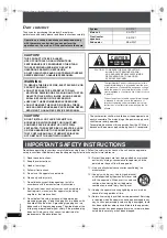 Предварительный просмотр 2 страницы Panasonic SC-PTX7 Operating Instructions Manual