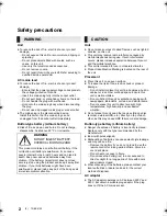 Preview for 2 page of Panasonic SC-SB1 Operating Instructions Manual