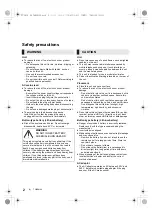 Preview for 2 page of Panasonic SC-SB10 Operating Instructions Manual