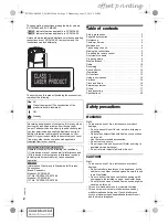 Предварительный просмотр 2 страницы Panasonic SC-TMAX40 Operating Instructions Manual