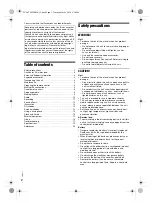 Предварительный просмотр 2 страницы Panasonic SC-UA7 Operating Instructions Manual