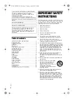 Предварительный просмотр 2 страницы Panasonic SC-UA7 Owner'S Manual