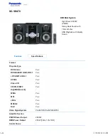 Preview for 1 page of Panasonic SC-VK470 - 5 DISC CHANGER MINI COMPONENT SYSTEM. MULTI FORMAT PLAYBACK Specifications