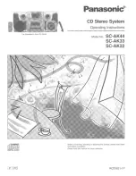 Panasonic SCAK12 - CD STEREO SYSTEM Operating Instructions Manual preview