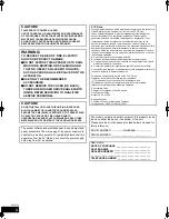 Preview for 2 page of Panasonic SCBT228 - BLU-RAY HOME THEATER-EASY Operating Instructions Manual