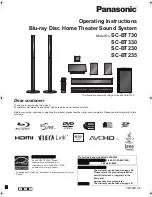Panasonic SCBT235 - BLU RAY HOME THEATER SYSTEM Operating Instructions Manual preview