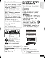 Предварительный просмотр 3 страницы Panasonic SCBT300 - BLU-RAY DISC HOME THEATER SOUND... Operating Instructions Manual