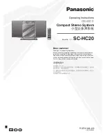 Panasonic SCHC20 - COMPACT STEREO SYSTEM Operating Instructions Manual preview